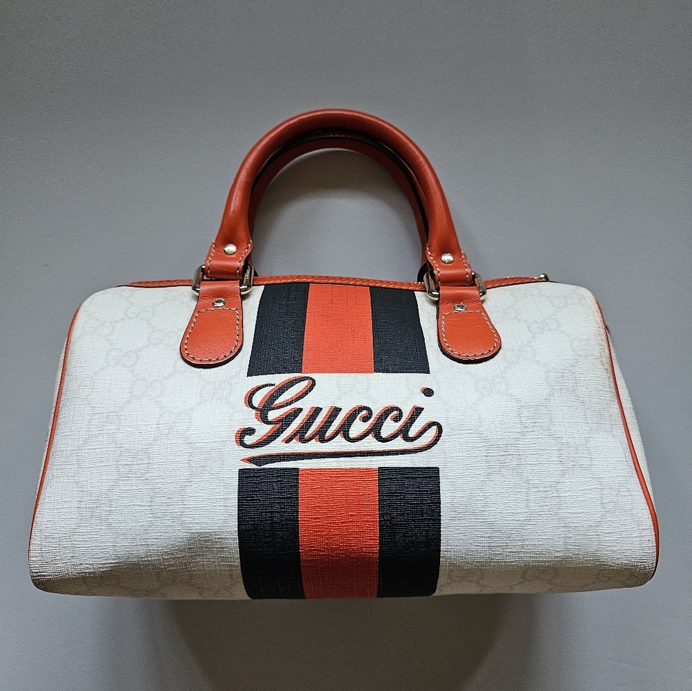 Gucci White and Orange Tote Bag